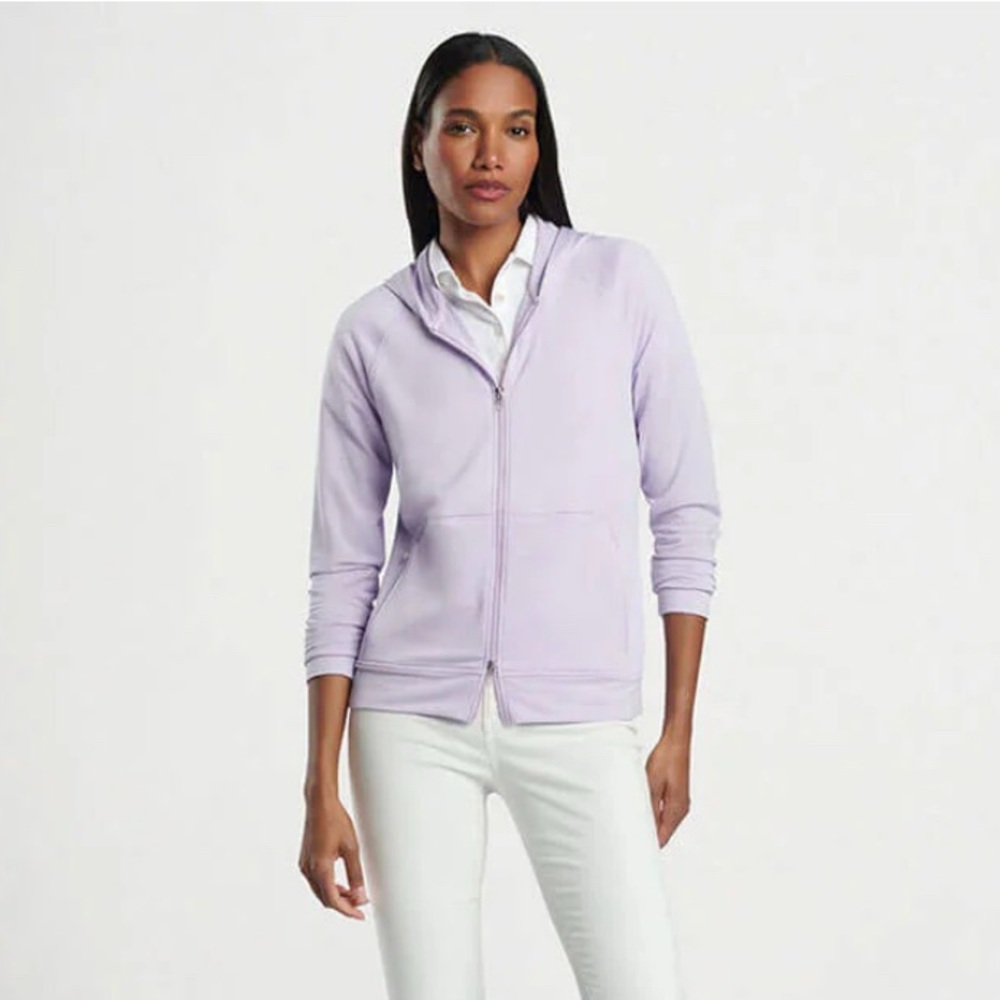 PETER MILLAR Beaumont Full-Zip Hoodie - Garden Violet Size XS
